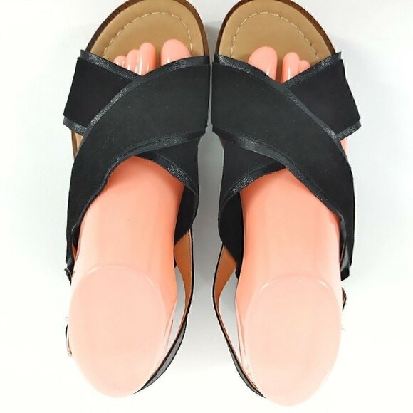 SOPHIA MILANO Black Suede Platform Sandals - Picture 6 of 9